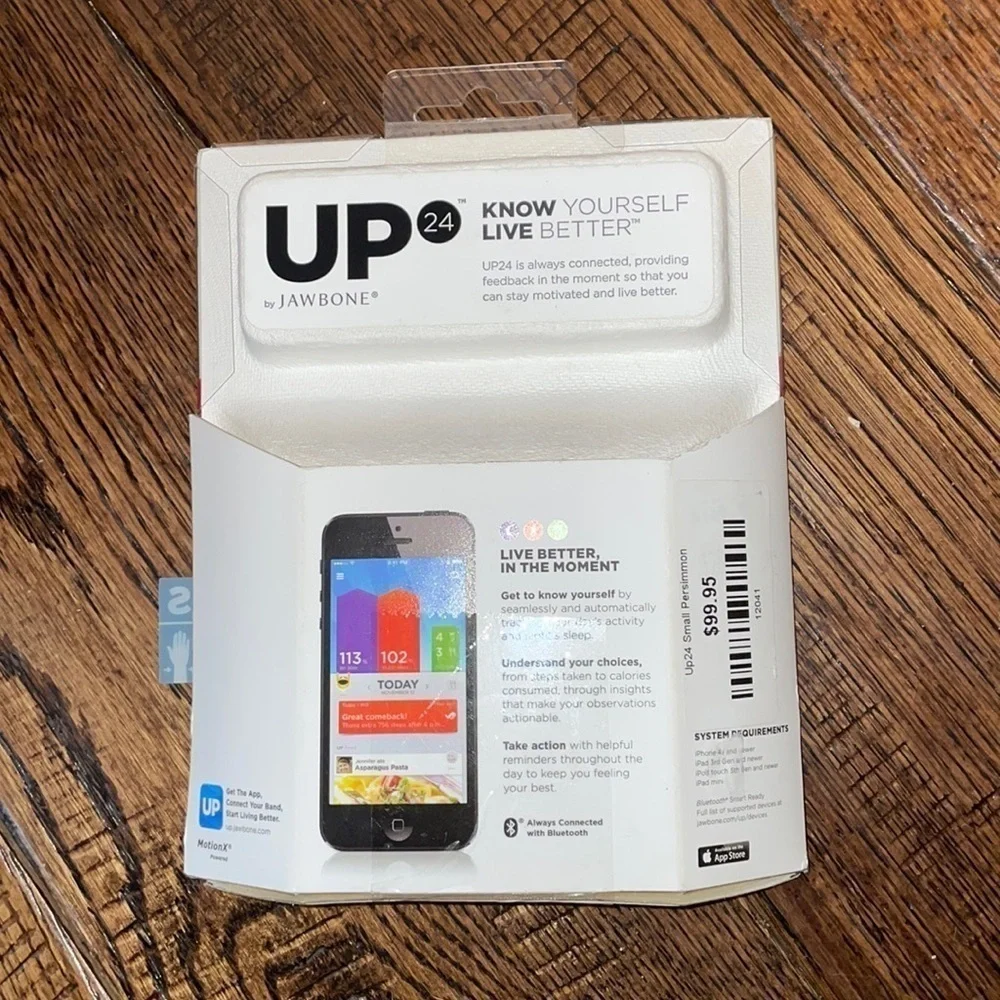 NWT UP24 Red Healthy Lifestyle Tracking Wrist Band By Jawbone Size 2 S/ 2 M